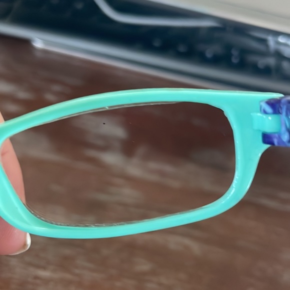 Fashion +2.00 purple & pink print & blue green w/navy blue flower print readers - Picture 9 of 16